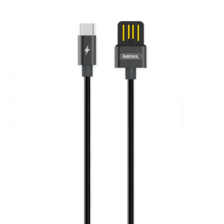 REMAX RC-080a Silver Serpent kábel USB / USB-C 2.1A 1m, fekete