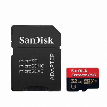 SanDisk Extreme Pro microSDHC 32GB C10/UHS-I/A1 + adapter (SDSQXCG-032G-GN6MA)