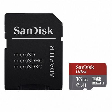 SanDisk MicroSDHC Ultra 16GB C10/UHS-I/A1 + adapter (SDSQUAR-016G-GN6MA)