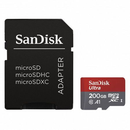 SanDisk Ultra microSDXC 200GB UHS-I/U1/A1 + adapter (SDSQUAR-200G-GN6MA)