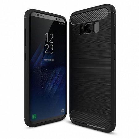 Szilikon tok Carbon Case Flexible Samsung Galaxy S9 Fekete