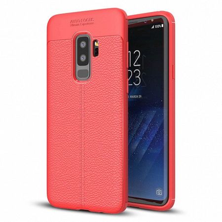 Szilikon tok Litchi Pattern Samsung Galaxy S9 Plus, piros